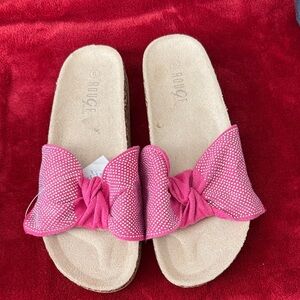 Rouge! Pink Rhinestone Bow Sandals